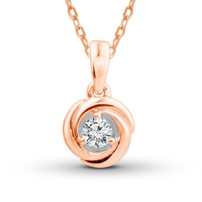 Center of Me Diamond Necklace 1/10 ct tw 10K Rose Gold 18