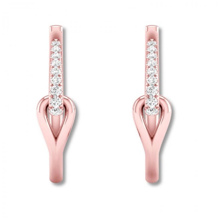 Love + Be Loved Diamond Hoop Earrings 1/4 ct tw 10K Rose Gold