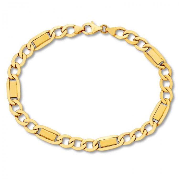 Mens Link Chain Bracelet 10K Yellow Gold 8.5 Length