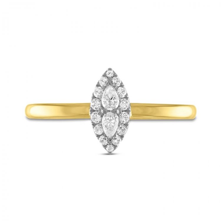 Forever Connected Diamond Ring 1/5 ct tw Pear/Round-Cut 10K Two-Tone Gold