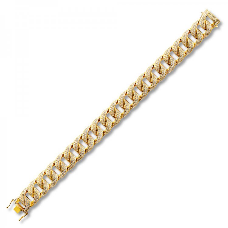 Men's Diamond Bracelet 7-1/8 ct tw 14K Yellow Gold