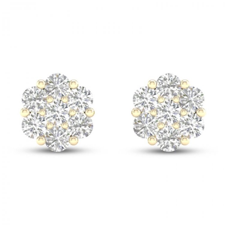 Diamond Fashion Earrings 1/5 ct tw Round-cut 10K Yellow Gold