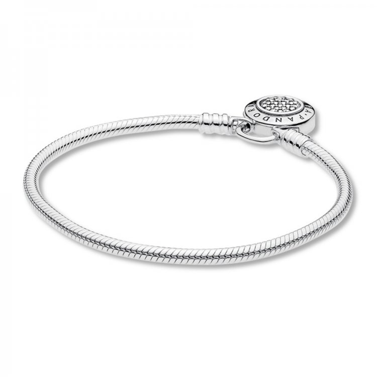 PANDORA 7.5" Bracelet Signature Padlock Clasp Sterling Silver