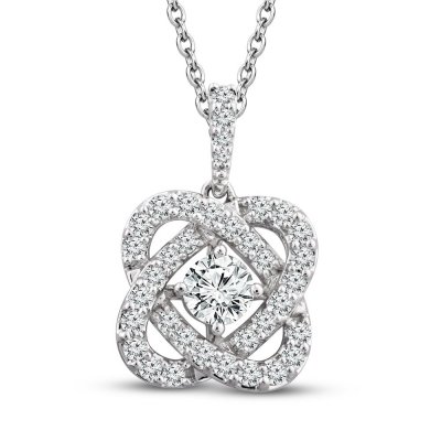 Center of Me Diamond Necklace 1 ct tw 14K White Gold 18