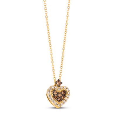 Le Vian Diamond Heart Necklace 1/4 ct tw 14K Honey Gold 18