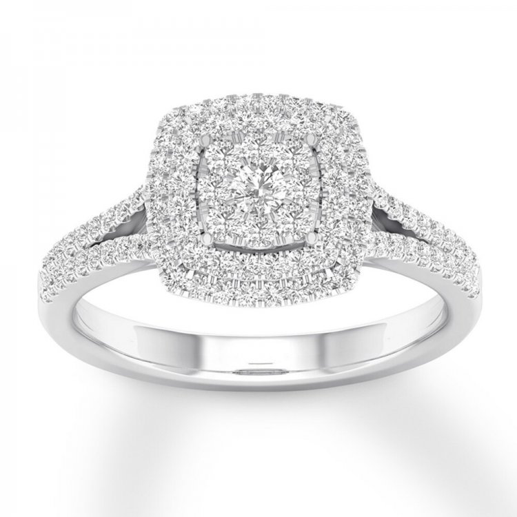 Diamond Engagement Ring 1/3 ct tw Round-cut 10K White Gold