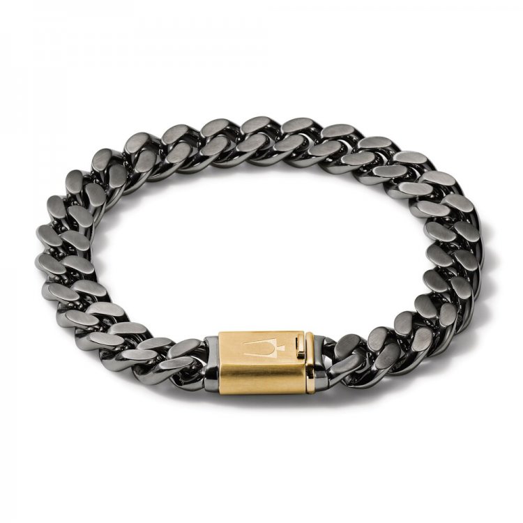 Bulova Chain Link Bracelet Two-Tone Stainless Steel 8.2