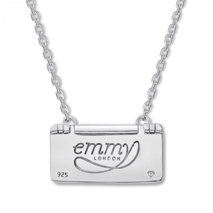 Emmy London Diamond Clutch Necklace 1/10 ct tw Sterling Silver