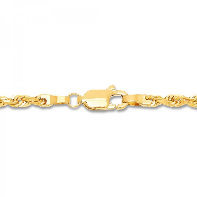 Mens Rope Chain 10K Yellow Gold 18