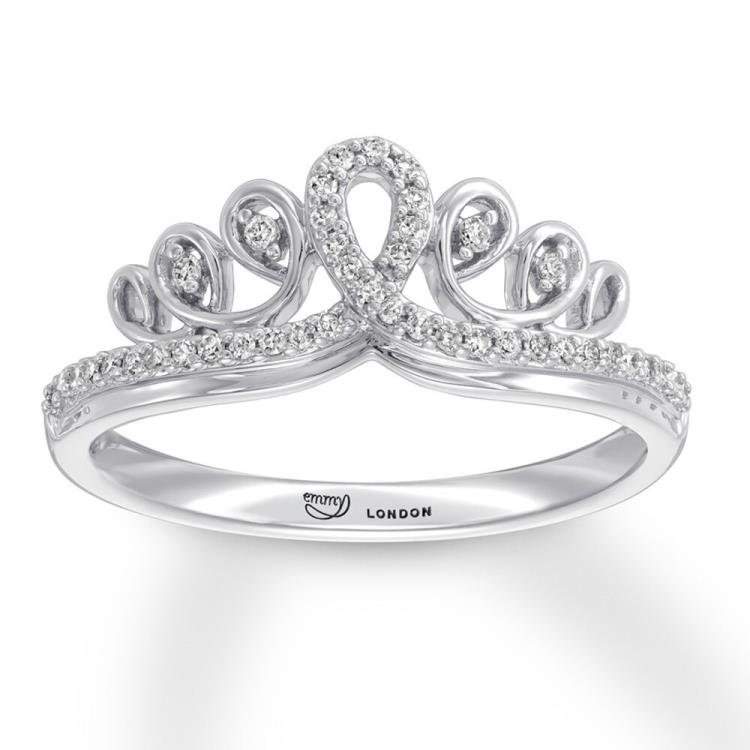 Emmy London Tiara Ring 1/6 ct tw Diamonds Sterling Silver