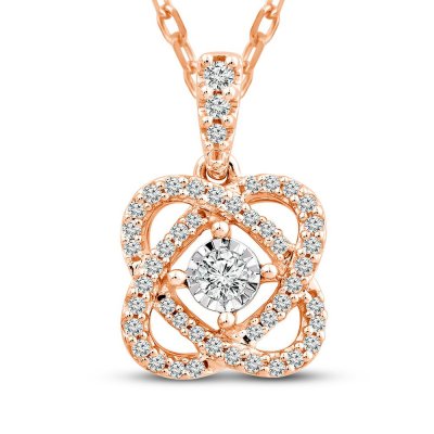 Center of Me Diamond Necklace 1/5 ct tw 10K Rose Gold 18