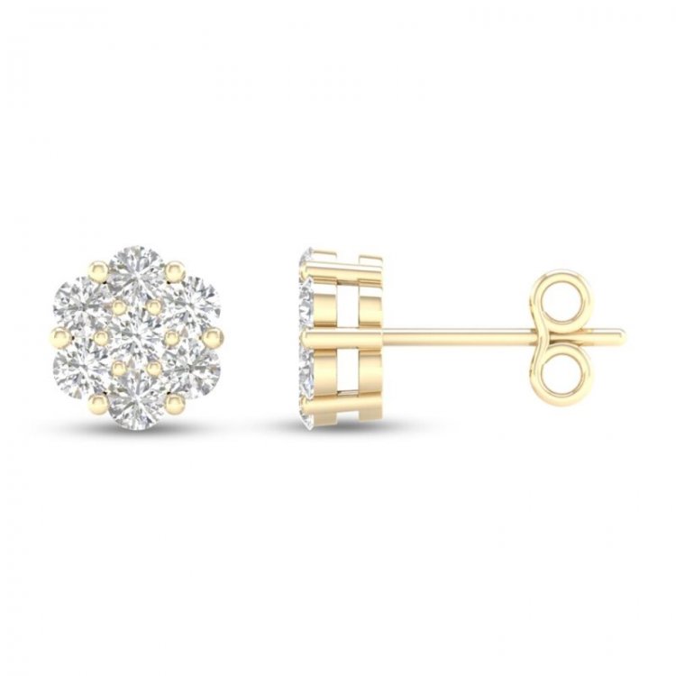 Diamond Fashion Earrings 1/5 ct tw Round-cut 10K Yellow Gold