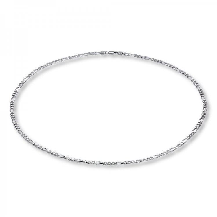 Mens Figaro Necklace Sterling Silver  24 Length