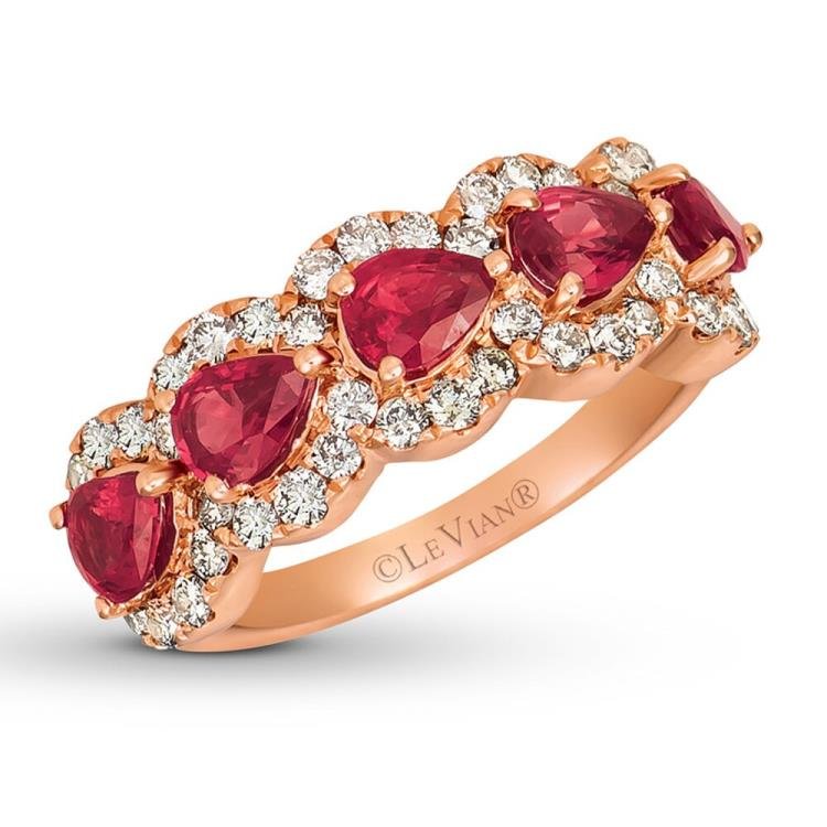 Le Vian Passion Ruby Ring 3/4 ct tw Nude Diamonds 14K Gold