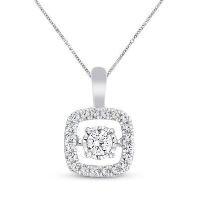 Unstoppable Love Necklace 1/2 ct tw 10K White Gold 19