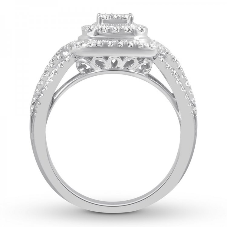 Diamond Engagement Ring 1/2 ct tw Round-cut 10K White Gold