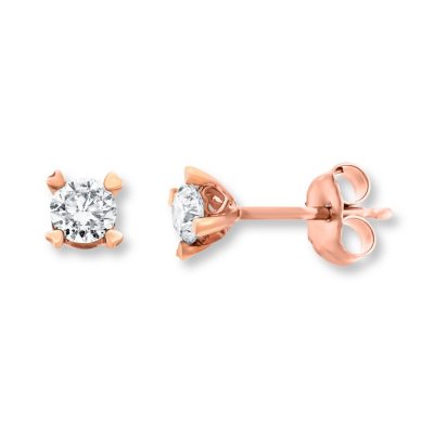 Diamond Earrings 1/2 ct tw Round-cut 14K Rose Gold