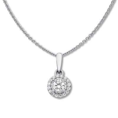 Diamond Necklace 1/4 ct tw Round-cut 10K White Gold