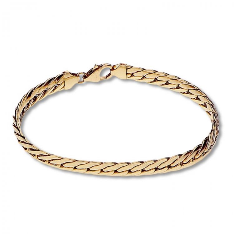 Herringbone Chain Bracelet 14K Yellow Gold 7.5 Length