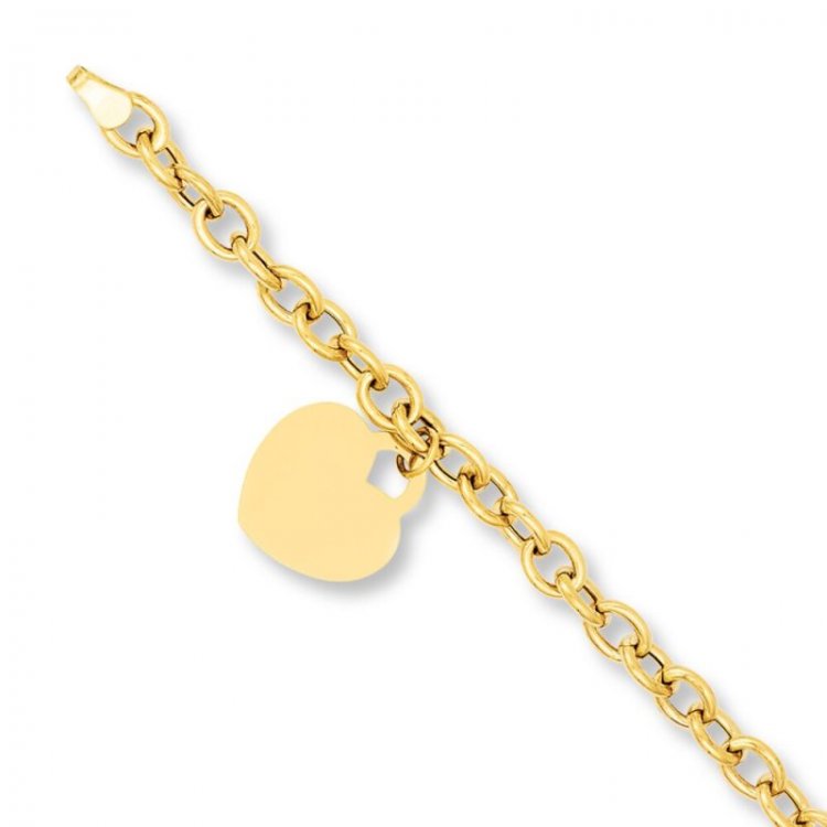 Heart Bracelet  14K Yellow Gold