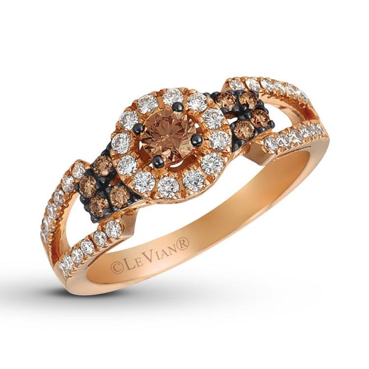 Le Vian Chocolate Diamond Ring 5/8 ct tw 14K Strawberry Gold