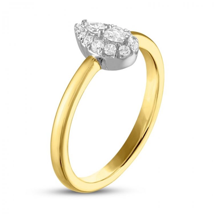 Forever Connected Diamond Ring 1/5 ct tw Pear/Round-Cut 10K Two-Tone Gold