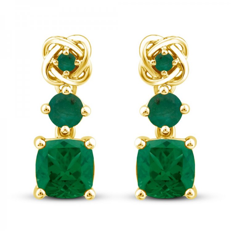 Center of Me Emerald Earrings 10K Yellow Gold