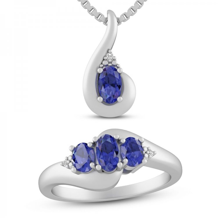 Tanzanite Boxed Set Sterling Silver