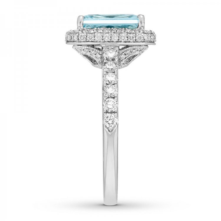 Neil Lane Aquamarine Engagement Ring 1 ct tw Diamonds 14K Gold