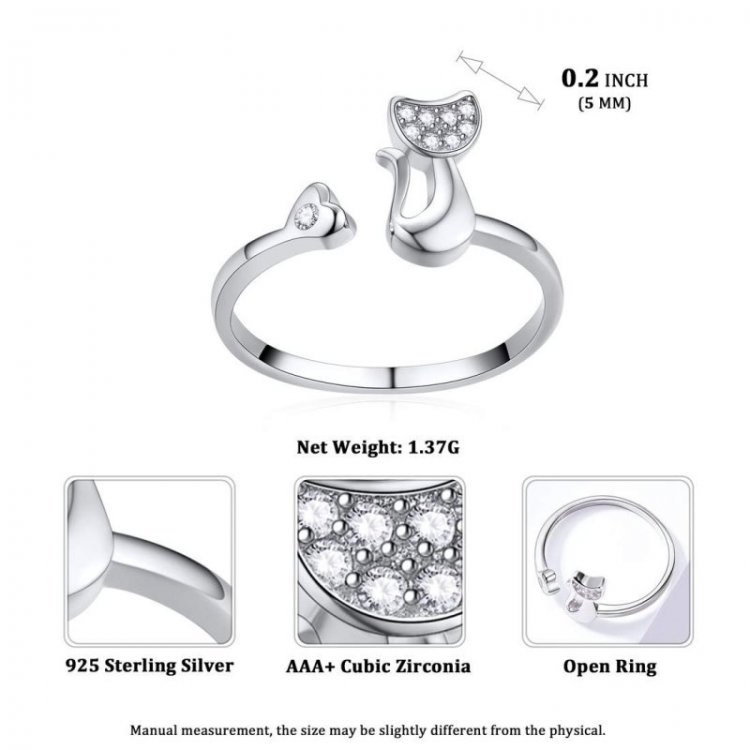 Women  Ring Exquisite Beauty Promise Rings For Her P: Cute Cat Ring