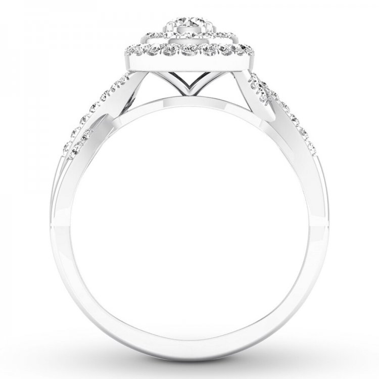 Diamond Engagement Ring 3/8 ct tw Round-cut 10K White Gold