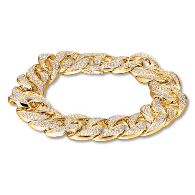 Men's Diamond Bracelet 7-1/8 ct tw 14K Yellow Gold