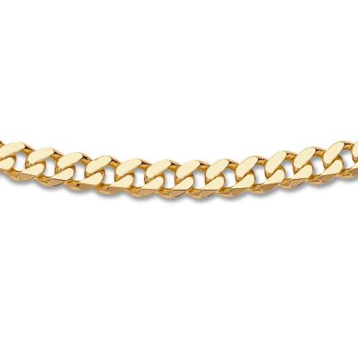 Mens Curb Link Bracelet 14K Yellow Gold 8.75 Length