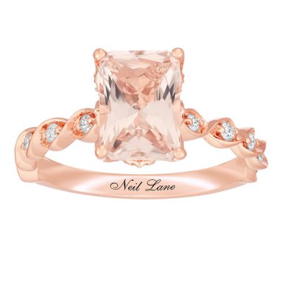 Neil Lane Morganite Engagement Ring 1/3 ct tw Diamonds 14K Gold