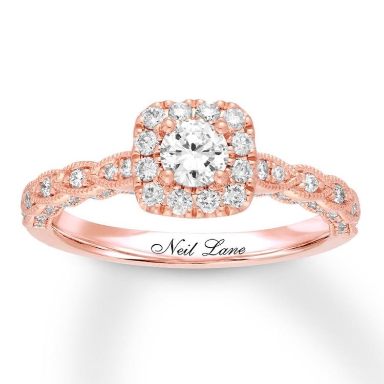 Neil Lane Engagement Ring 5/8 ct tw Diamonds 14K Rose Gold