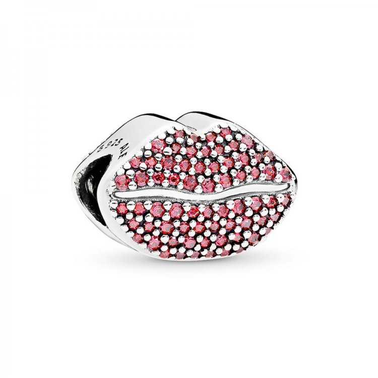 PANDORA Charm Gift Set Kiss More Lips Sterling Silver