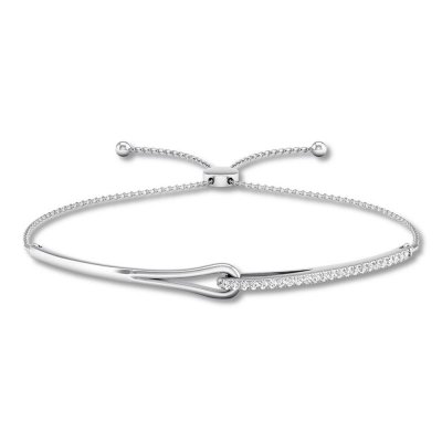 Love + Be Loved Diamond Bolo Bracelet 1/4 ct tw 10K White Gold