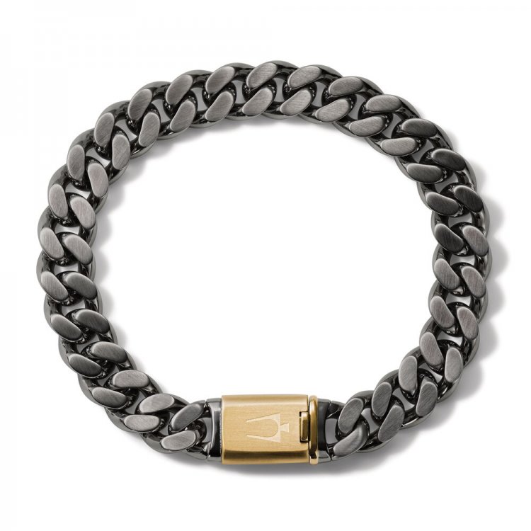 Bulova Chain Link Bracelet Two-Tone Stainless Steel 8.2