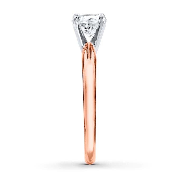 Solitaire Engagement Ring 1 Carat Diamond 14K Rose Gold