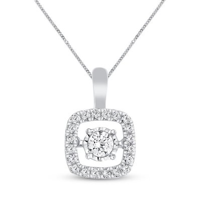 Unstoppable Love Necklace 1/2 ct tw 10K White Gold 19