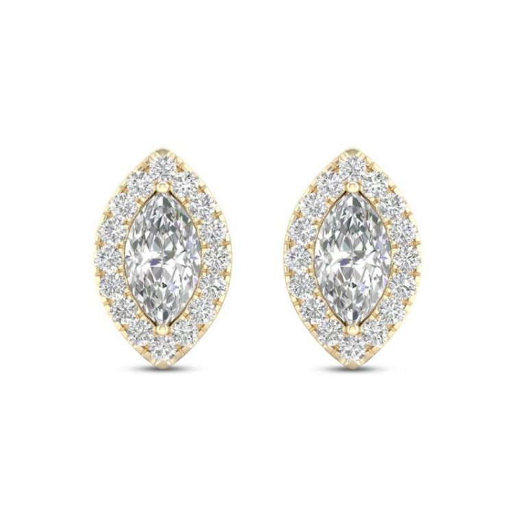 Diamond Earrings 1/3 ct tw Marquise/Round-Cut 10K Yellow Gold