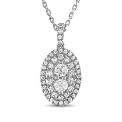 Forever Connected Diamond Necklace 1/2 ct tw Round-Cut 10K White Gold 18