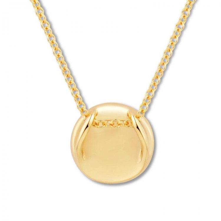 Diamond Circle Necklace 1/10 ct tw Round-cut 10K Yellow Gold