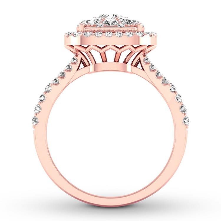 Diamond Engagement Ring 3/4 ct tw Round-cut 14K Rose Gold