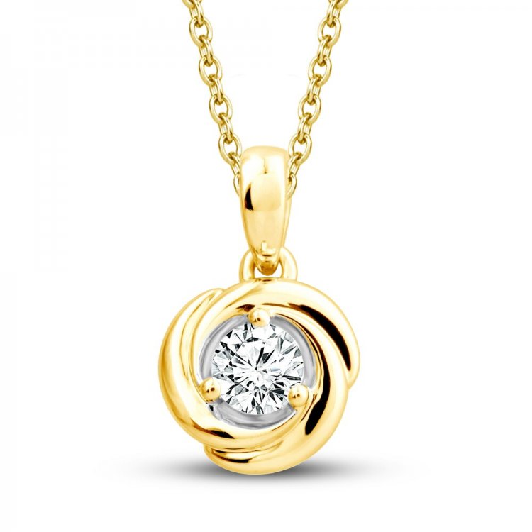 Center of Me Diamond Necklace 1/4 ct tw 10K Yellow Gold 18