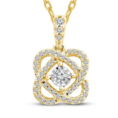 Center of Me Diamond Necklace 1/5 ct tw 10K Yellow Gold 18