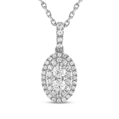 Forever Connected Diamond Necklace 1/4 ct tw Round-Cut 10K White Gold 18