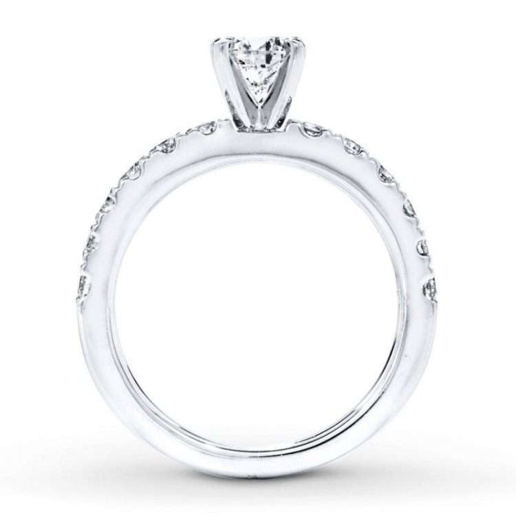 Diamond Engagement Ring 1-1/8 ct tw Round-cut 14K White Gold