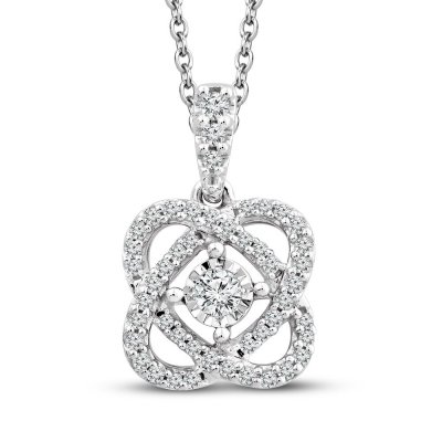 Center of Me Diamond Necklace 1/5 ct tw 10K White Gold 18