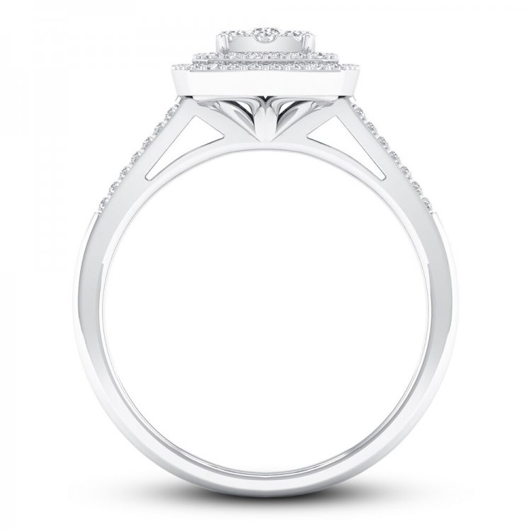 Diamond Engagement Ring 1/4 ct tw Round-cut 10K White Gold